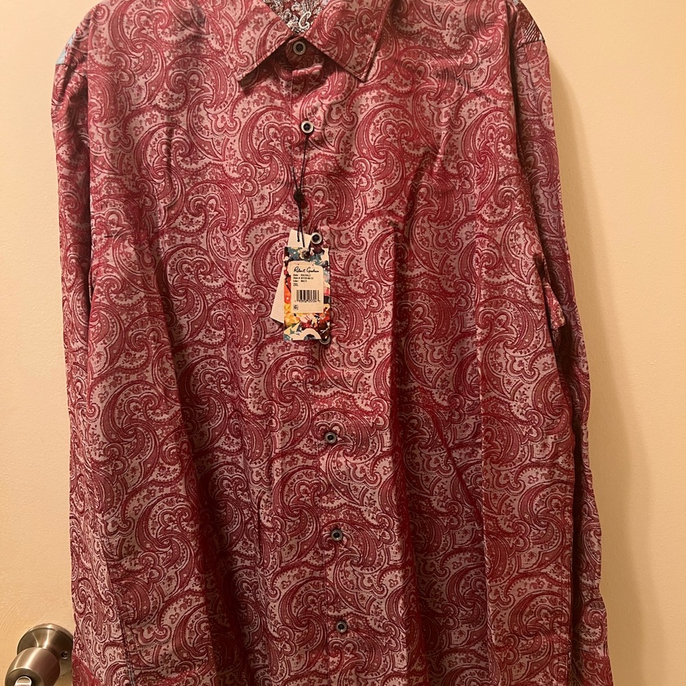 Robert Graham Red Paisley Casual Button Down Shirt
